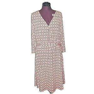 RUSH Women’s Wrap Dress Size 2X Multicolor V-Neck 3/4 Sleeve Plus Size Elegant